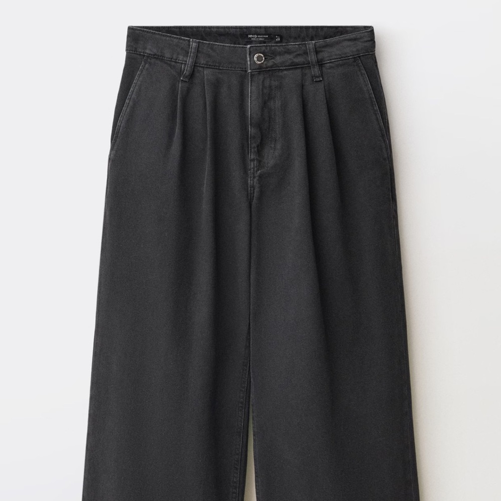 Mango Black Wide Leg Jeans